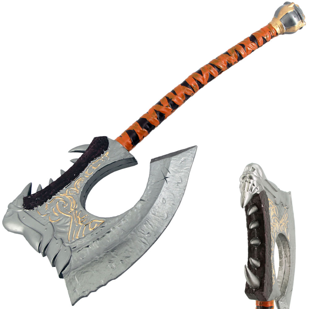 34" WoW Grom Hellscream Legendary Foam Axe Costume Cosplay - Tophatter's Army Products & Self Defense Collectible Weapons - Tophatter Daily Deals